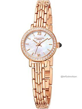 Women's Dainty Mother of Pearl Dial Watch Stainless Steel Strap Rose Gold